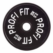 Диск для штанги каучуковый, черный, PROFI-FIT D-51,  2,5 кг