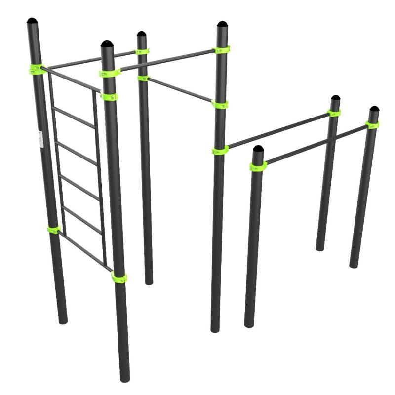 W317 Воркаут (брусья, 3 перекладины, шведская стенка) ZAVODSPORTA