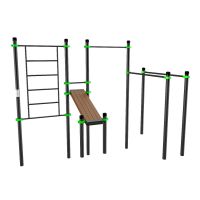 W201 Воркаут (брусья, турник, шведская стенка и наклонная скамья для пресса) ZAVODSPORTA