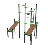 W221 Воркаут (3 турника, шведская стенка, 2 наклонные скамьи) ZAVODSPORTA