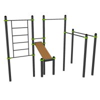 W301 Воркаут (брусья, турник, шведская стенка и наклонная скамья для пресса) ZAVODSPORTA