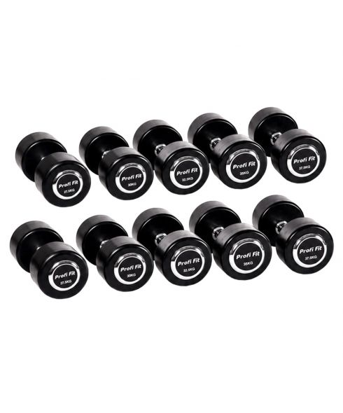 Гантельный ряд профессиональный (шаг 2,5 кг, 5 пар) PROFI-FIT 27,5-37,5 кг