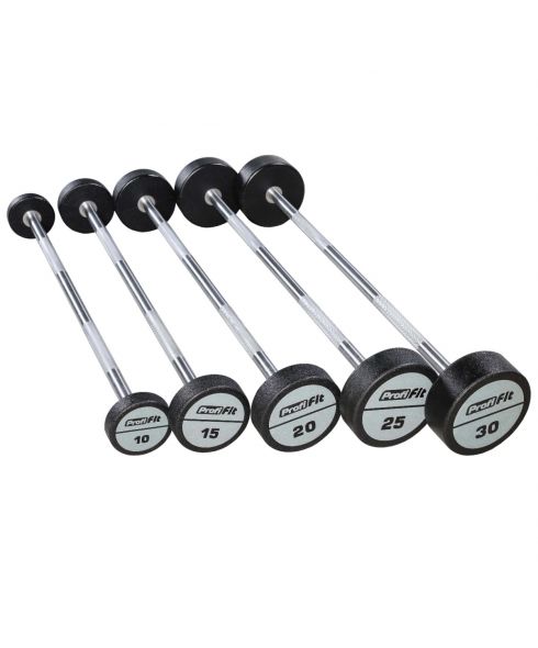 Набор прямых полиуретановых штанг (шаг 5 кг, 5 шт) PROFI-FIT 10-30 кг