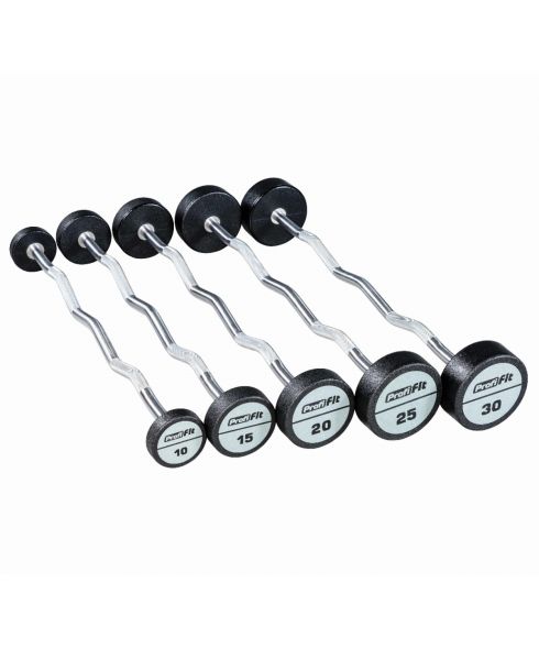 Набор изогнутых полиуретановых штанг (шаг 5 кг, 5 шт) PROFI-FIT 10-30 кг