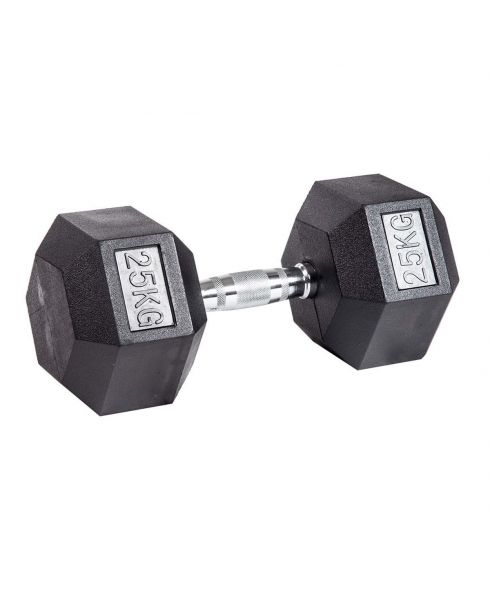 Гантель гексагональная обрезиненная PROFI-FIT 25 кг