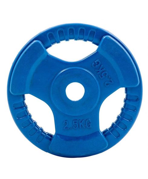 Диск обрезиненный (три хвата, цветной) D26 мм PROFI-FIT  2,5 кг