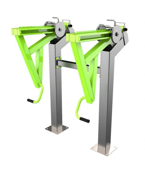 P-1805 Уличный тренажер Тяга к поясу стоя с переменной нагрузкой ZAVODSPORTA